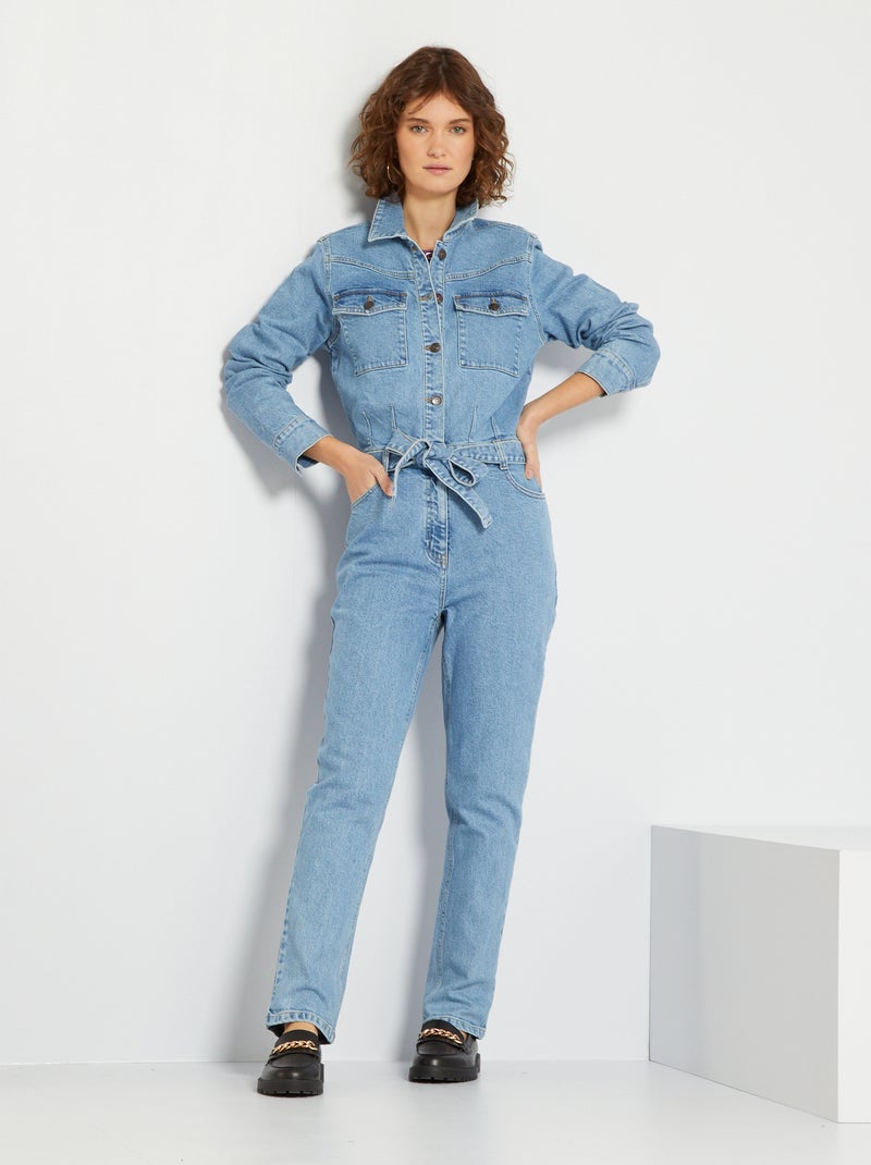Tuta in denim blu - Kiabi
