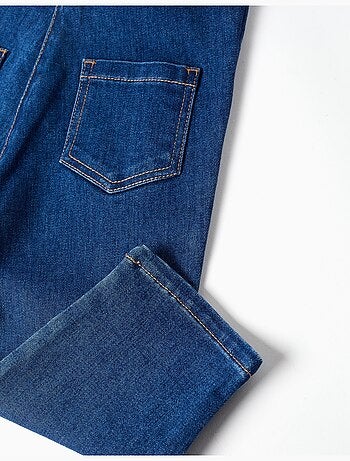 Tuta in denim con bretelle arricciate