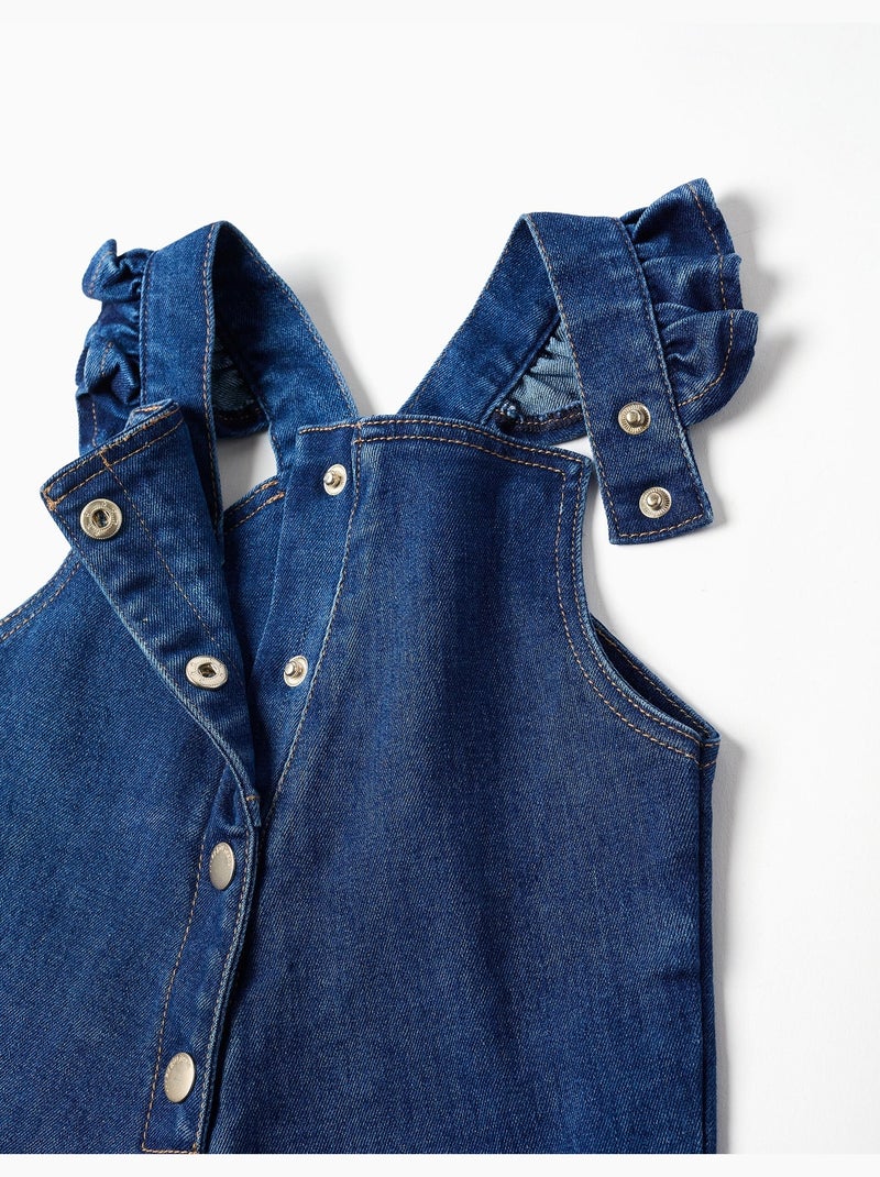 Tuta in denim con bretelle arricciate Blu Blu - Kiabi