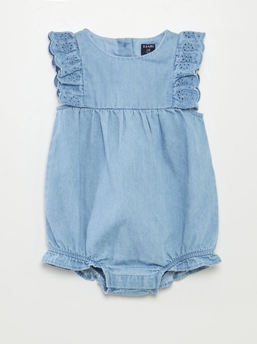 Tuta in denim con calzini e fascia coordinata - 3 pezzi - Kiabi