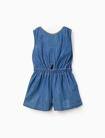 Tuta in denim con cintura elasticizzata e cut-out