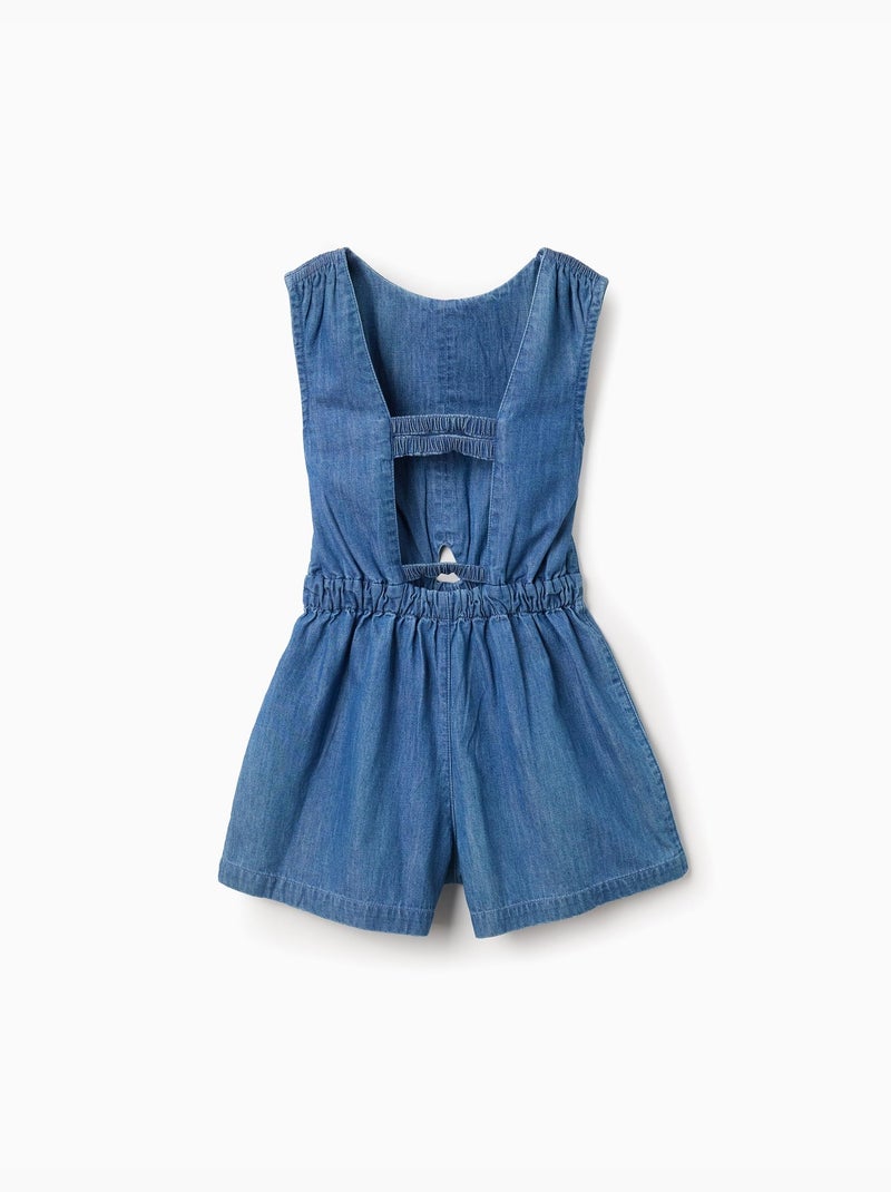 Tuta in denim con cintura elasticizzata e cut-out Blu Blu - Kiabi