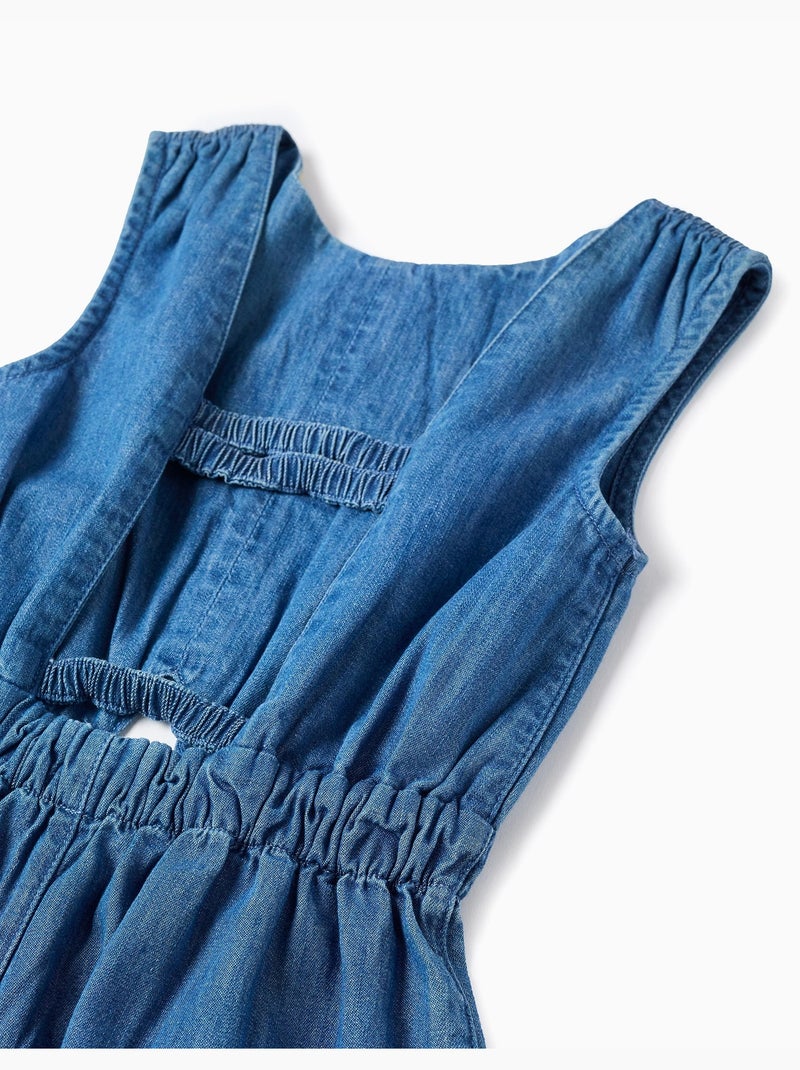 Tuta in denim con cintura elasticizzata e cut-out Blu Blu - Kiabi