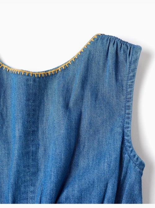 Tuta in denim con cintura elasticizzata e cut-out - Kiabi