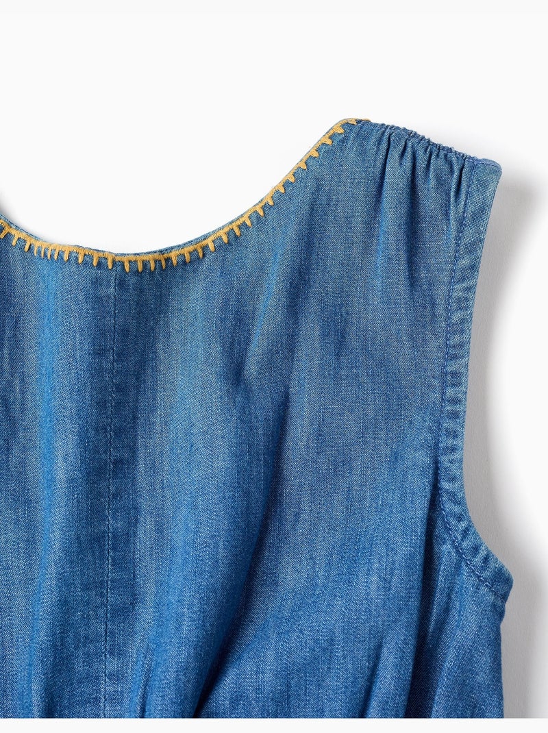Tuta in denim con cintura elasticizzata e cut-out Blu Blu - Kiabi