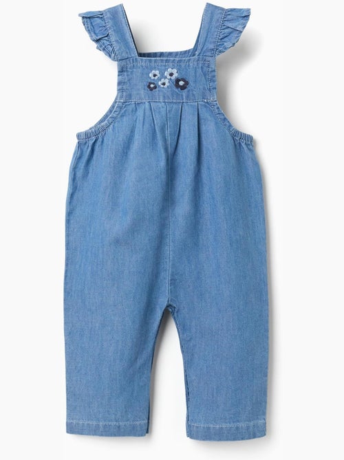 Tuta in denim con fiori ricamati - Kiabi