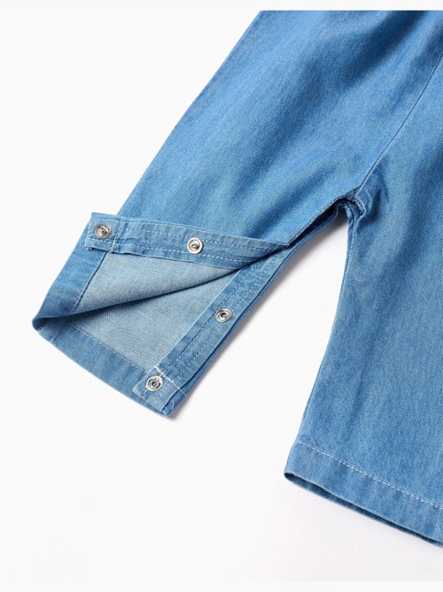 Tuta in denim con fiori ricamati - Kiabi