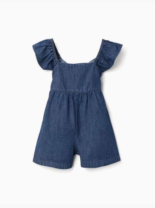 Tuta in denim con maniche arricciate - Kiabi