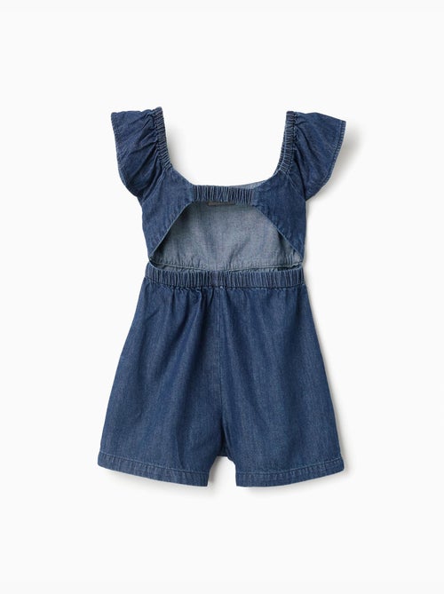 Tuta in denim con maniche arricciate - Kiabi