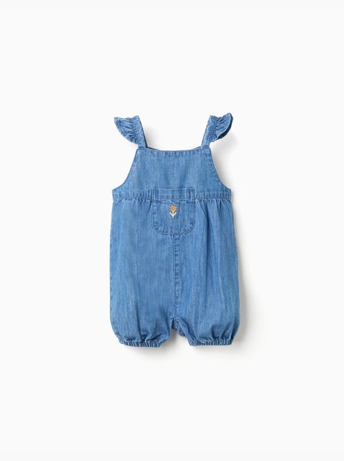 Tuta in denim senza maniche con fiore ricamato - Kiabi