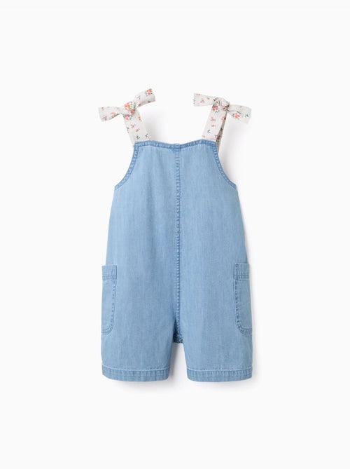 Tuta in denim senza maniche con spalline floreali - Kiabi Tuta in denim senza maniche con spalline floreali - Kiabi