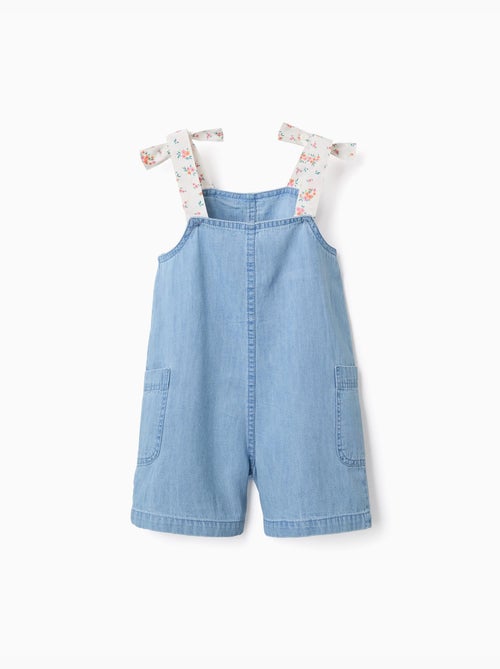 Tuta in denim senza maniche con spalline floreali - Kiabi Tuta in denim senza maniche con spalline floreali - Kiabi