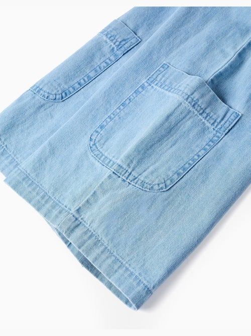 Tuta in denim senza maniche con spalline floreali - Kiabi Tuta in denim senza maniche con spalline floreali - Kiabi