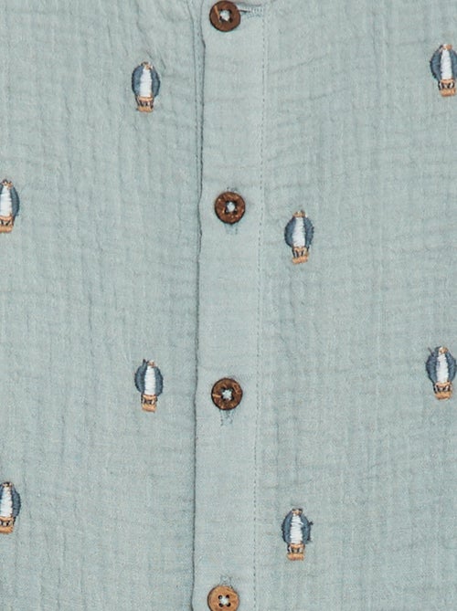 Tuta in garza di cotone con maniche lunghe - Kiabi