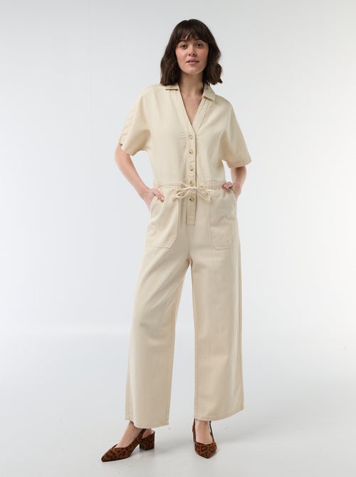 Tuta in jeans a maniche corte - Kiabi