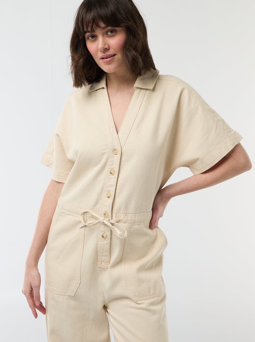 Tuta in jeans a maniche corte - Kiabi