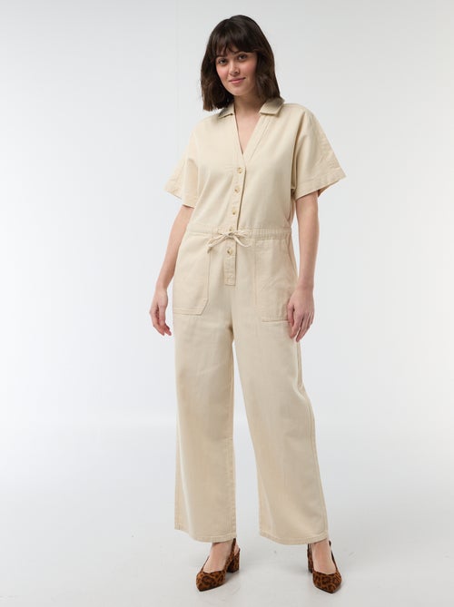 Tuta in jeans a maniche corte - Kiabi