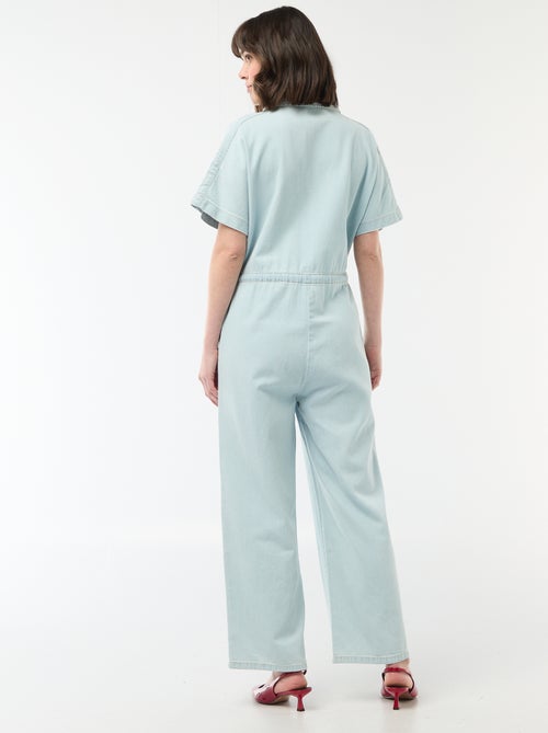 Tuta in jeans a maniche corte - Kiabi