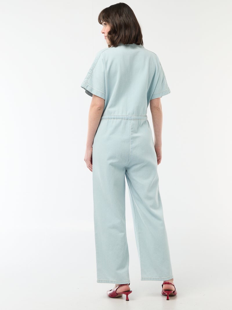 Tuta in jeans a maniche corte Blu - Kiabi