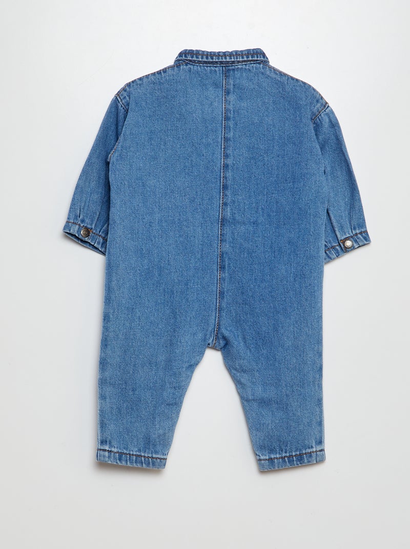 Tuta in jeans con allacciatura con automatici BLU - Kiabi