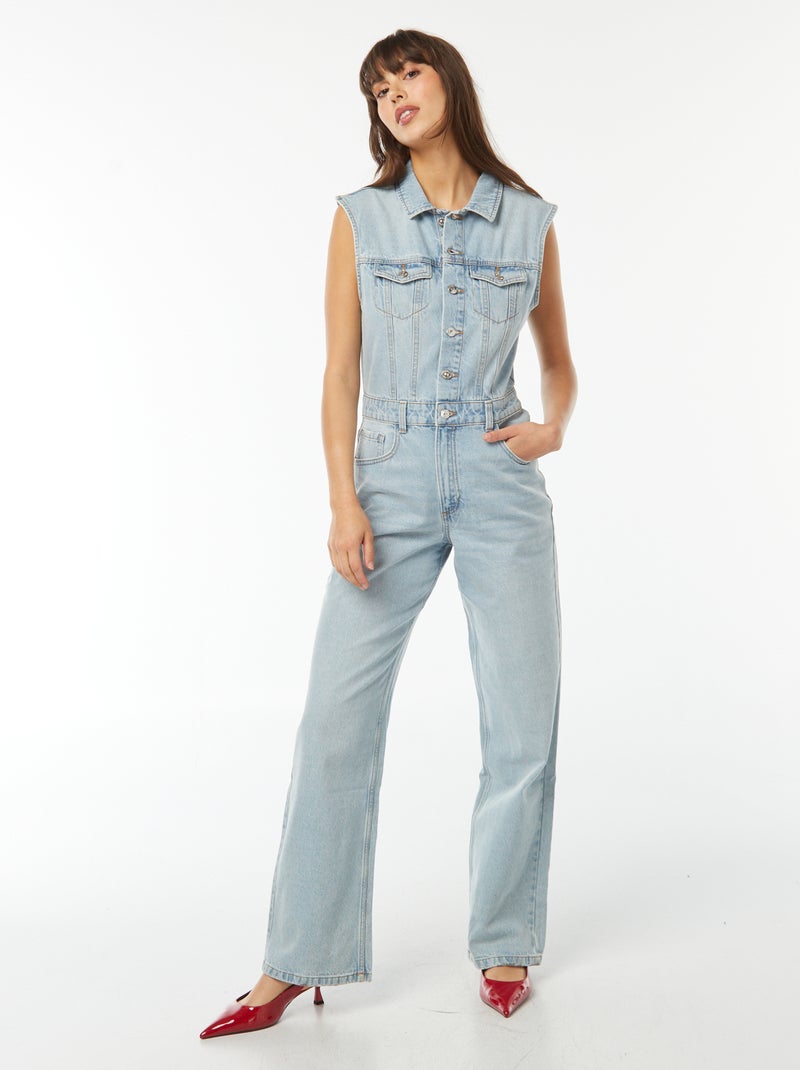 Tuta in jeans senza maniche Blu - Kiabi