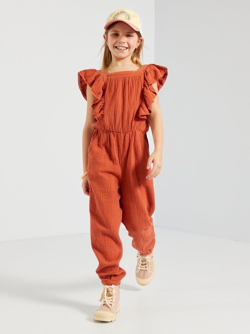 Tuta in maglia trapuntata rosso mattone - Kiabi