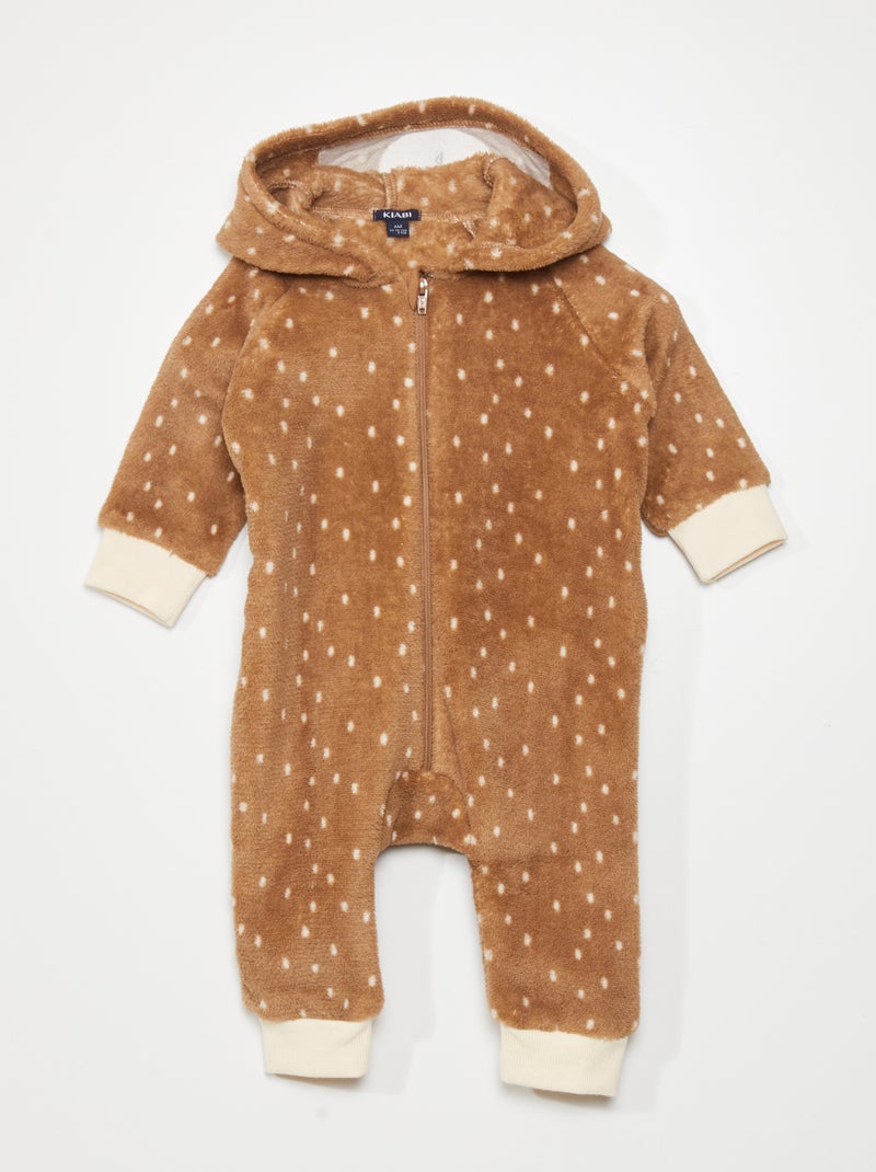 Tuta in pile 'animale' MARRONE - Kiabi