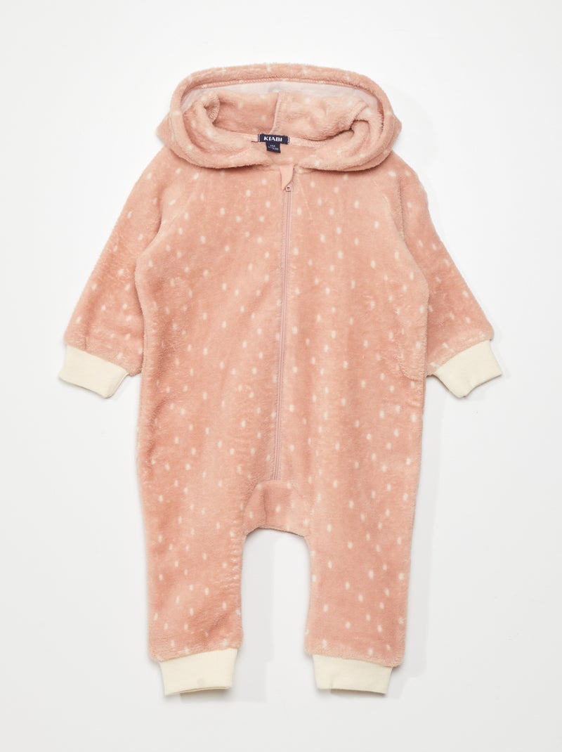 Tuta in pile 'animale' ROSA - Kiabi