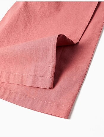 Tuta in popeline con volant e ricamo inglese