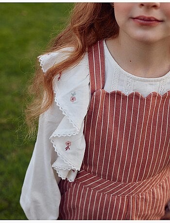Tuta in twill di cotone con righe