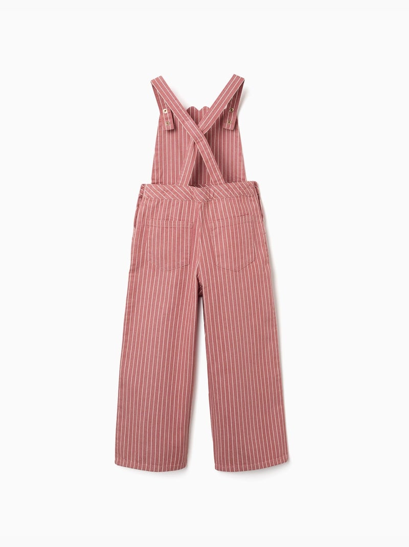 Tuta in twill di cotone con righe Rosa - Kiabi