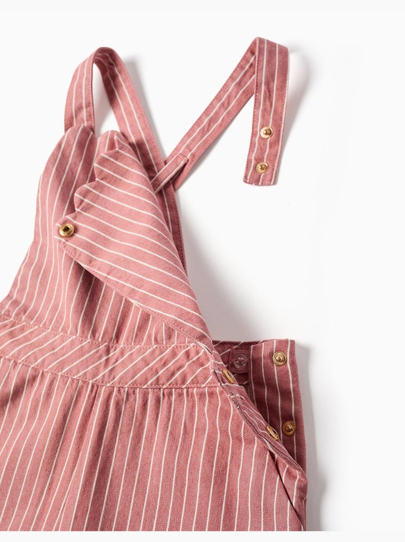 Tuta in twill di cotone con righe Rosa - Kiabi