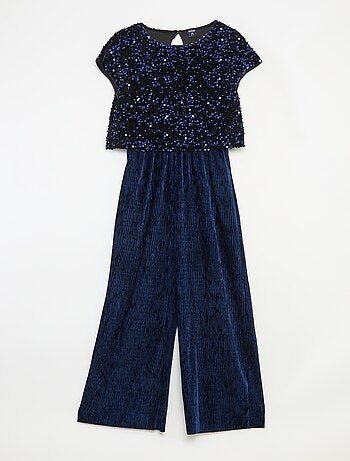 Tuta in velluto con paillettes