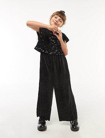 Tuta in velluto con paillettes