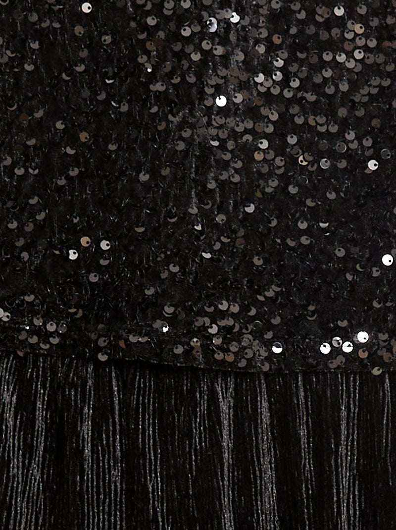 Tuta in velluto con paillettes Nero - Kiabi