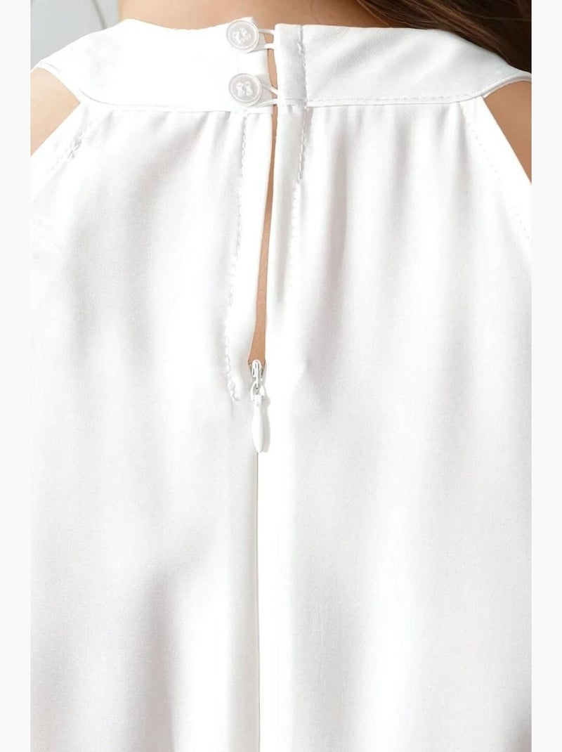 Tuta intera a gamba larga con scollo all’americana hiccup Crema - Kiabi