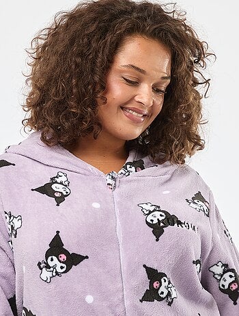 Tuta intera in pile con cappuccio 'Hello Kitty' 'Kuromi'