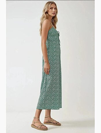 Tuta jumpsuit in maglia floreale a gamba larga con scollo a v hiccup
