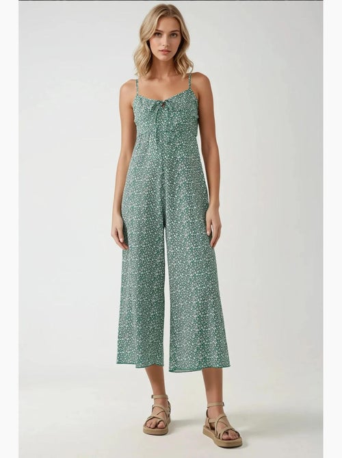 Tuta jumpsuit in maglia floreale a gamba larga con scollo a v hiccup - Kiabi Tuta jumpsuit in maglia floreale a gamba larga con scollo a v hiccup - Kiabi
