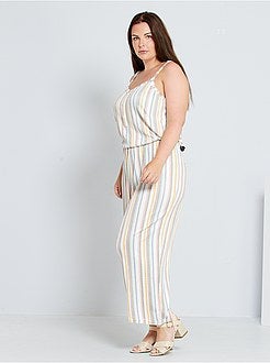 Tuta large en maglia a righe - Kiabi