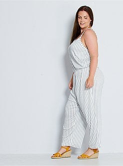 Tuta large en maglia a righe - Kiabi