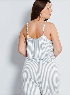 Tuta large en maglia a righe - Kiabi