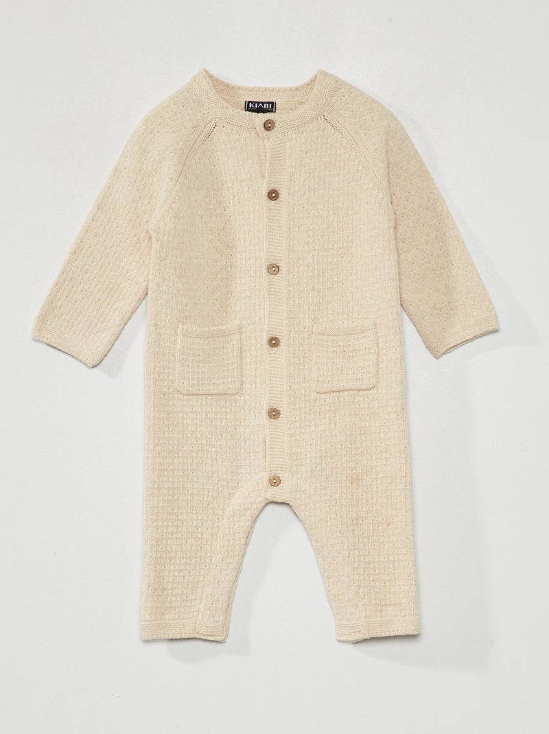 Tuta lavorata a maglia BEIGE - Kiabi