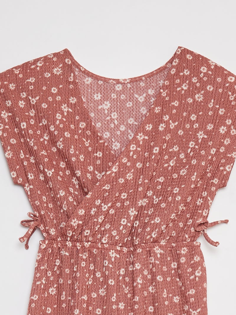 Tuta longue a maniche corte ROSA - Kiabi