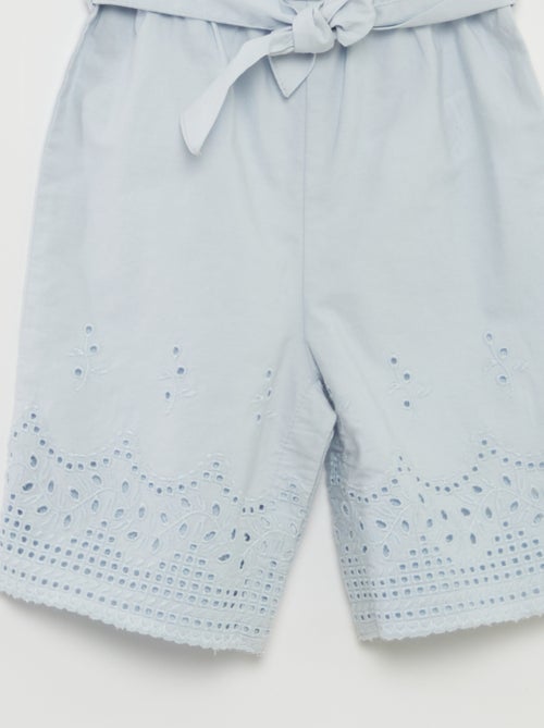 Tuta lunga con bretelle e ricami sul fondo - Kiabi