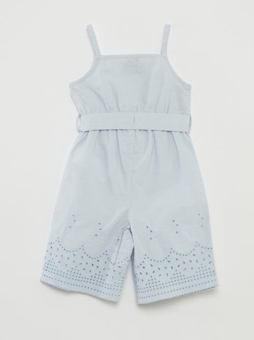 Tuta lunga con bretelle e ricami sul fondo - Kiabi