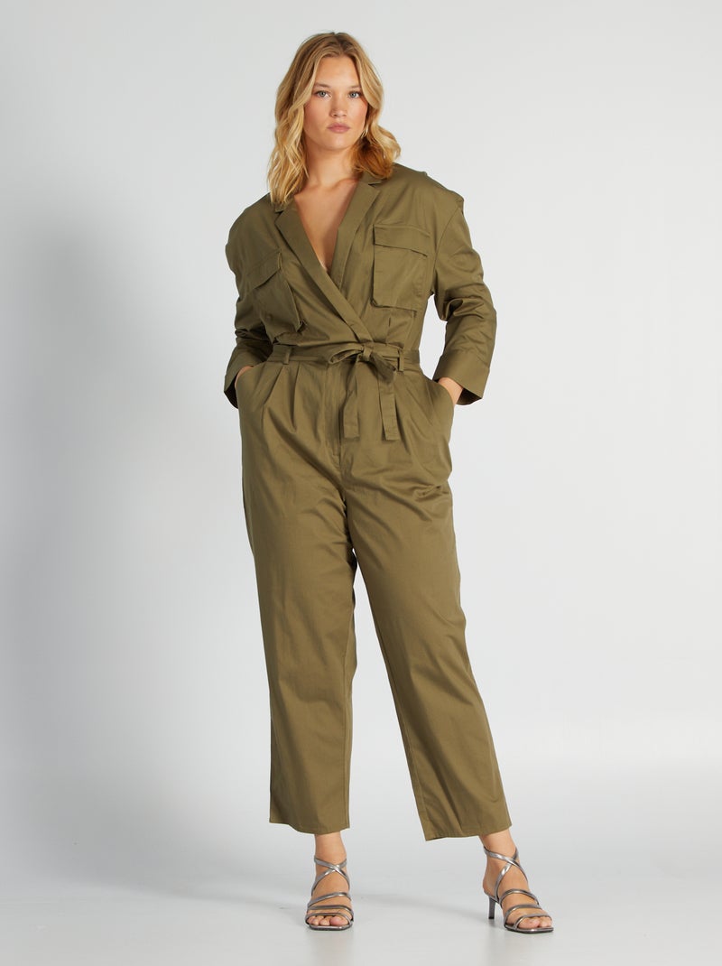 Tuta lunga con cintura VERDE - Kiabi