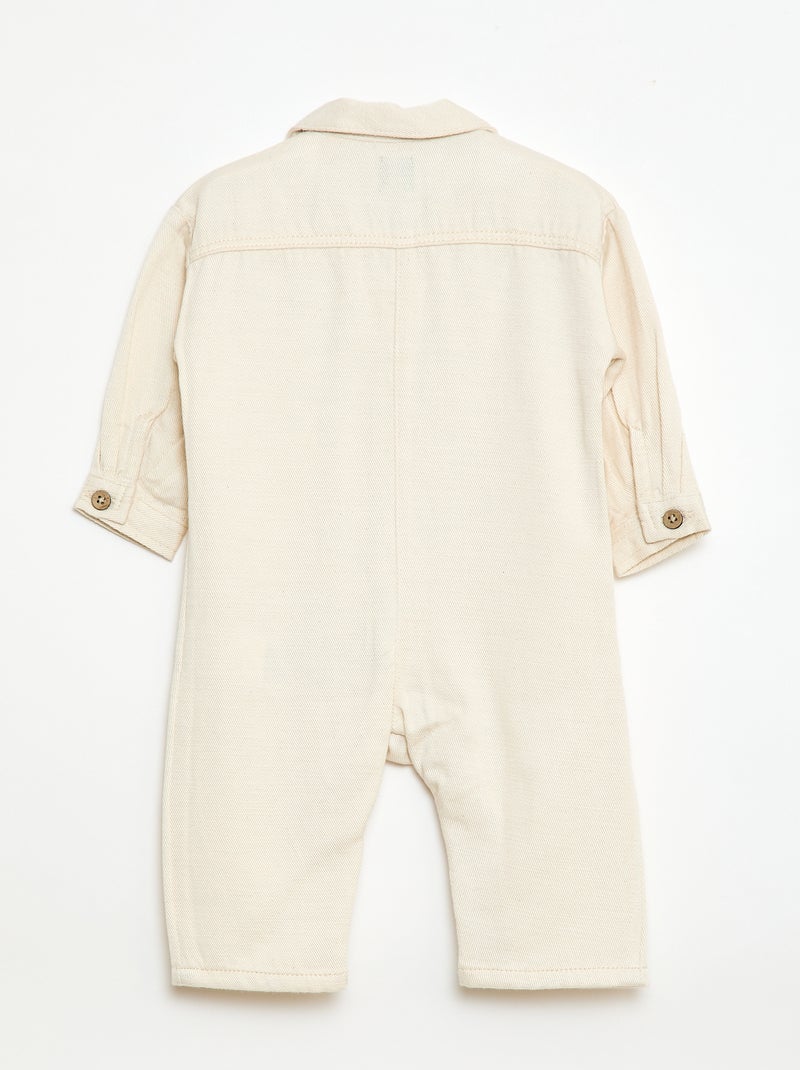 Tuta lunga con colletto a camicia vestibilità rilassata Bianco - Kiabi