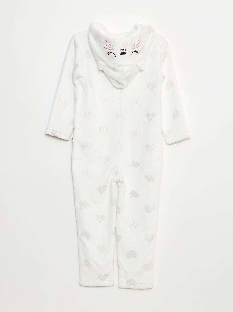 Tuta lunga da notte in pile Beige - Kiabi