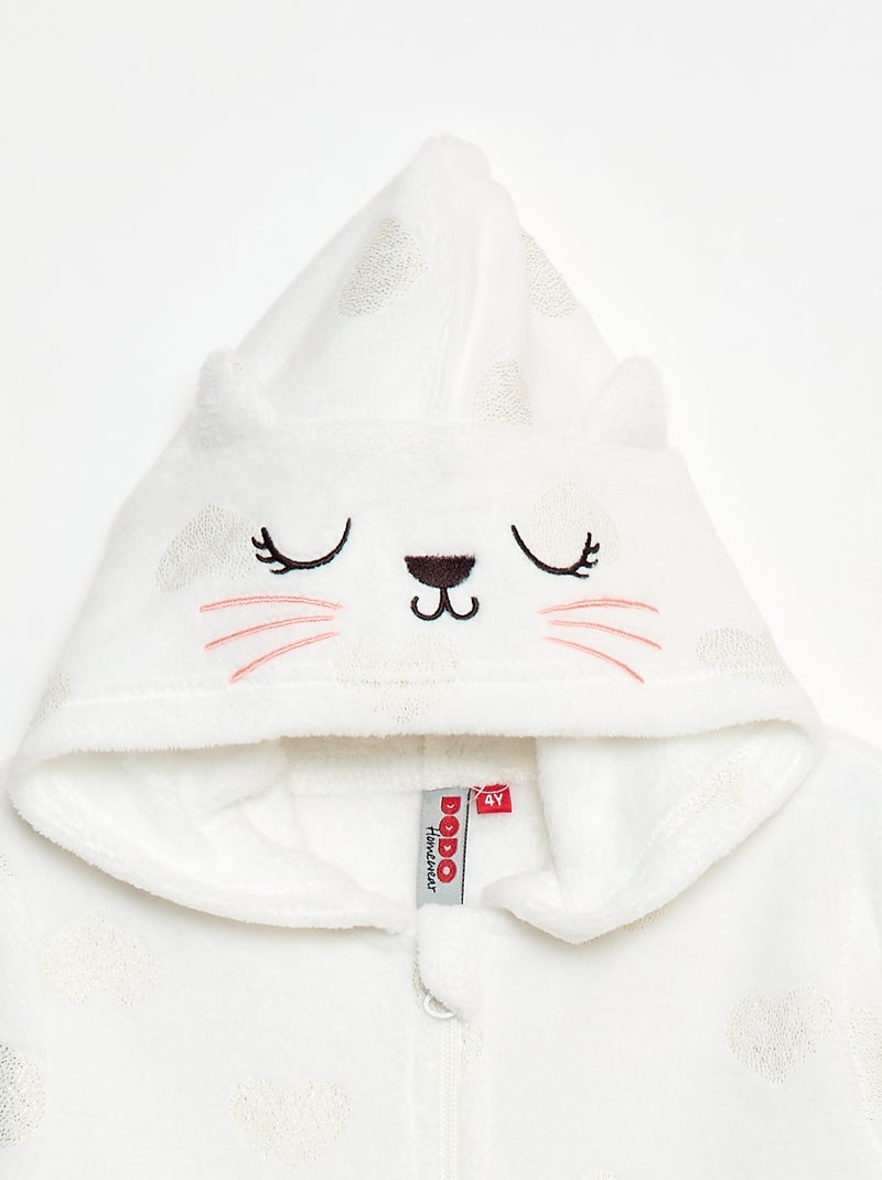 Tuta lunga da notte in pile Beige - Kiabi